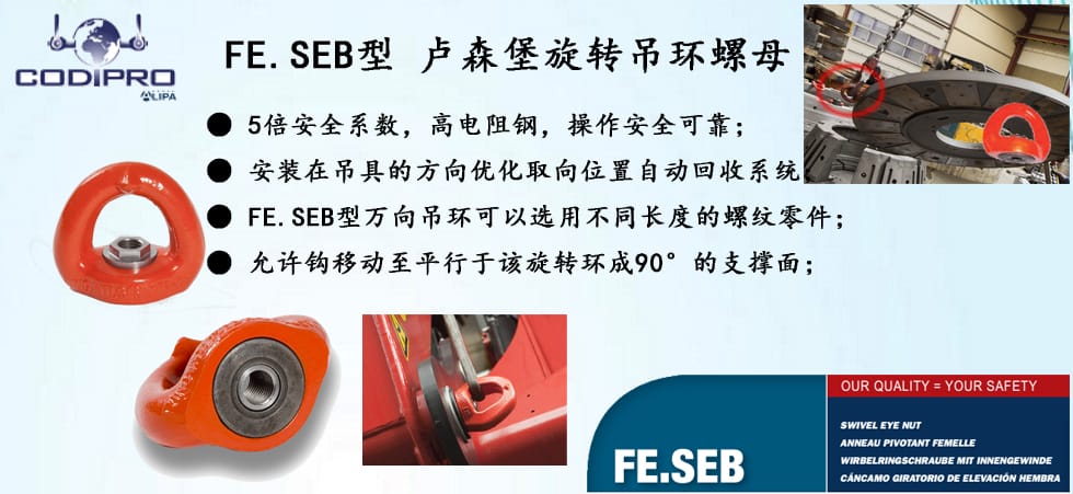 FE.SEB型萬向旋轉吊環(huán)螺母圖